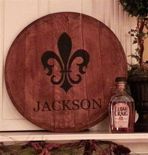 Personalized Kentucky Bourbon Barrel Head With Fleur De Lis Etsy