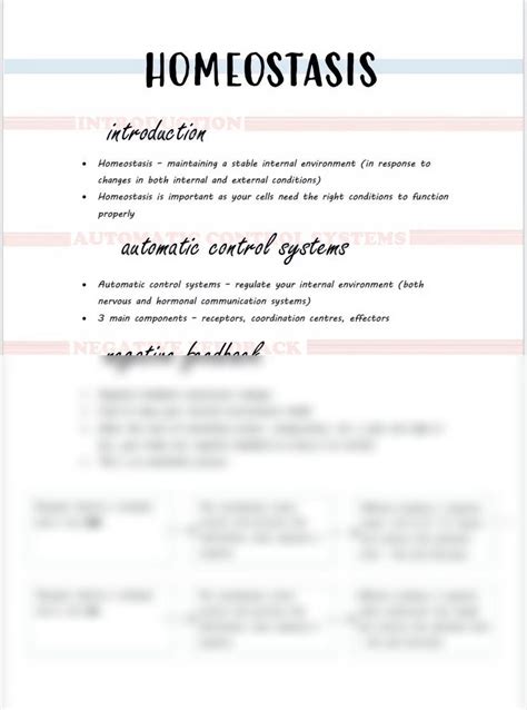 Solution Homeostasis Notes Biology Science Studypool