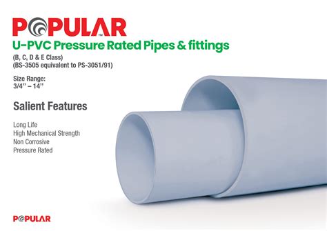 UPVC Pressure Pipes Fittings Brochure Popular Pipes Group Of Companies