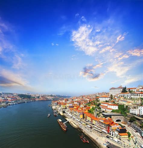 View Of Douro Riverside From The Dom Luiz Bridge Porto Portugal