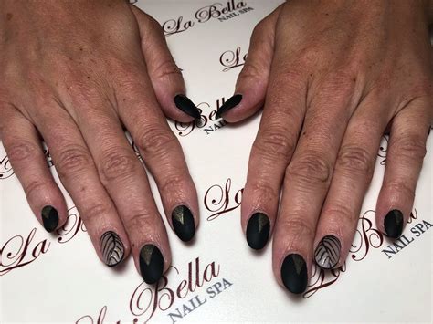 An Edgy Manicure With Gold Details By La Bella Nail Spa Bella Nails