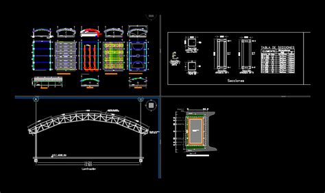 Cancha Techada Tipo Conade En Dwg Librer A Cad