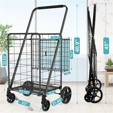 Shopping Cart For Groceries Jumbo Upgraded Grocery Cart With Waterproof