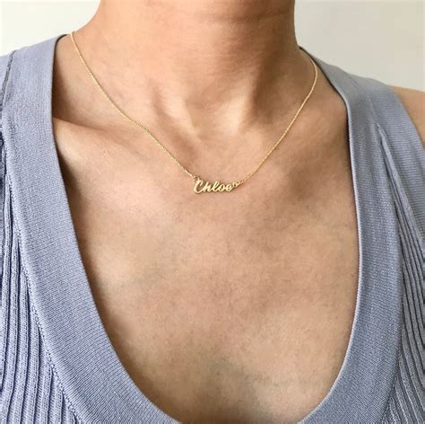 K Gold Name Necklace Personalized Necklace Name Necklace Etsy