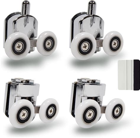 Valaw 23mm Shower Door Wheel Rollers Top And Bottom 4 Pack Zinc Alloy Chrome Comes With