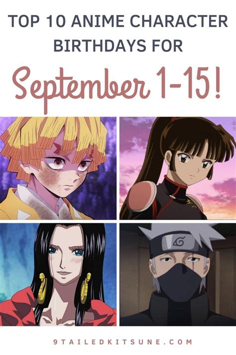 Top Anime Character Birthdays For September Anime Characters