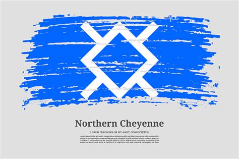 Northern Cheyenne Flag With Brush Stroke Effect And Information Text ...