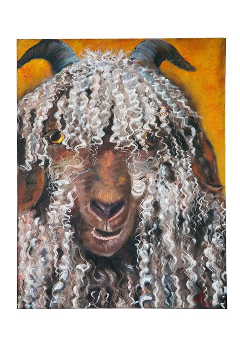 Passion Red Angora Goat Oil On Canvas Cm Cm Available