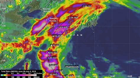 Gpm Imerg Analyzes Rainfall From Powerful Typhoon Prapiroon Nasa