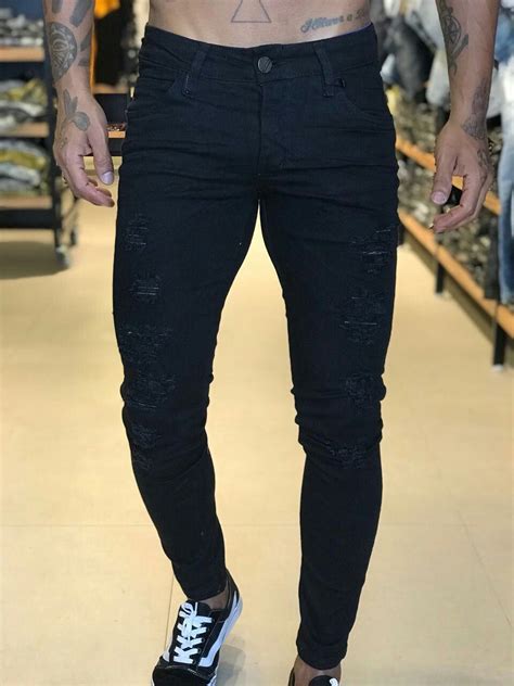 Escuro Jeans Destroyed Masculino Cal A Jeans Masculina Destroyed