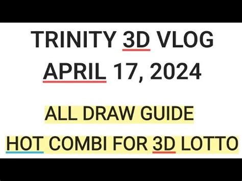 ALL DRAW GUIDE HOT COMBI FOR 3D LOTTO PCSO STL SWERTRES 3D LOTTO