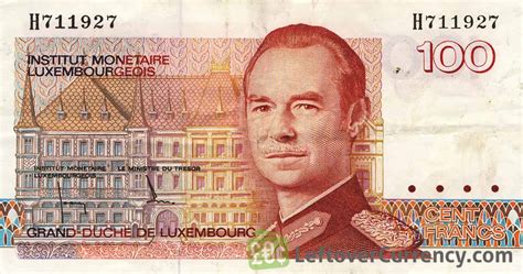 100 Luxembourgish Francs banknote - Exchange yours for cash today