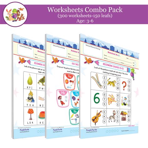 Purple Turtle Preschool And Kindergarten Worksheets 300 Fun Worksheets Library