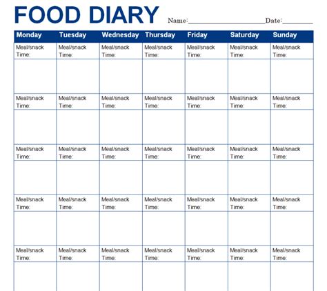 Free Printable 28 Food Diaryfood Log Templates In Ms Word