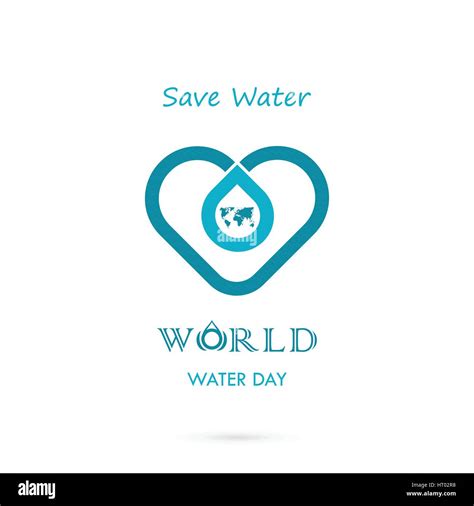 Water Drop With World Icon Vector Logo Design Template World Water Day