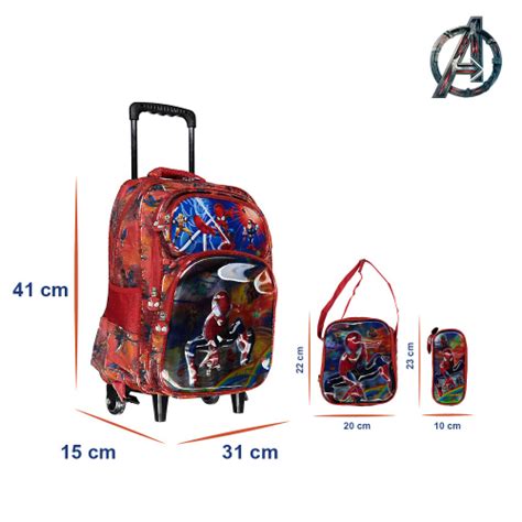 Kit Mochila Escolar Homem Aranha Spiderman Marvel D Rodinha No Shoptime