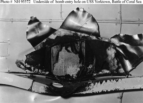 Battle Of The Coral Sea Damage To Uss Yorktown