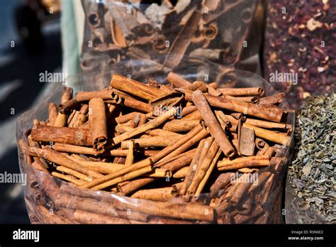 Dubai United Arab Emirates Souk Market Dried Cinnamon Bark Displayed