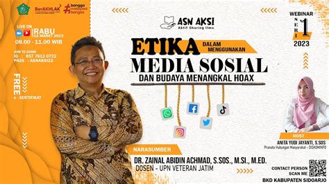 WEBINAR ASN AKSI SERI 1 Tahun 2023 ETIKA DALAM MENGGUNAKAN MEDIA