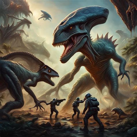 ArtStation - Soldiers Fighting Dinosaurs | Artworks