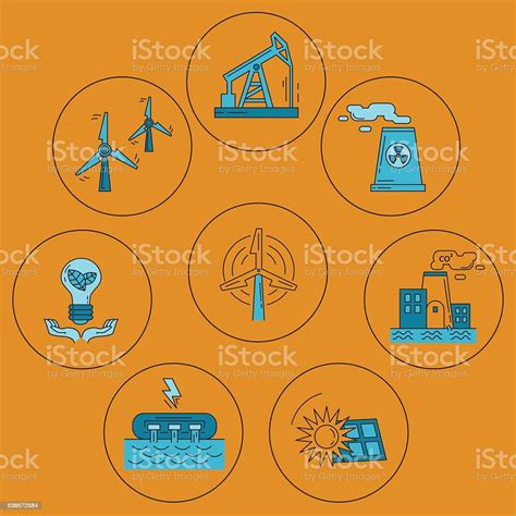 Energy Ecology And Pollution Vector Set Of Icons Stock Illustration Download Image Now Air