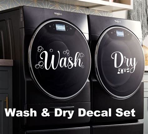 Wash And Dry Decals Washer And Dryer Decals Laundry Room Etsy