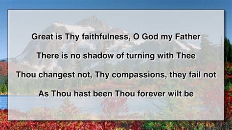 Great Is Thy Faithfulness 4 With Lyrics Youtube