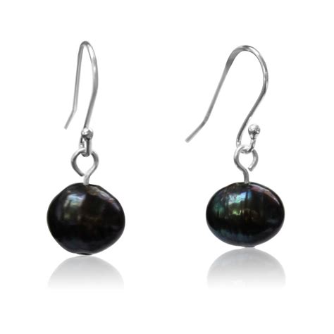 Short Charcoal Pearl Earrings Matching 10 Way Necklace Maria Nicola