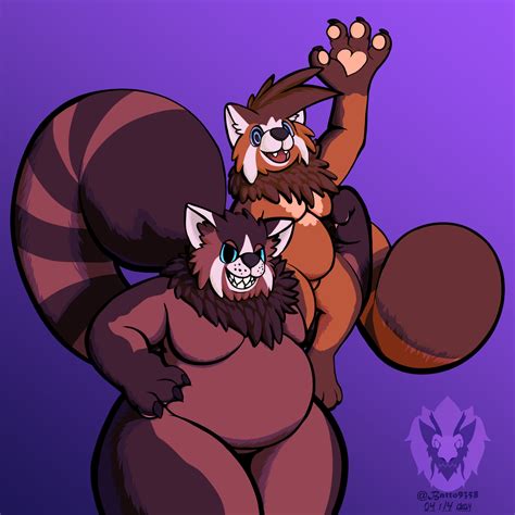 Red Grizzly Pandas By Batto On Itaku