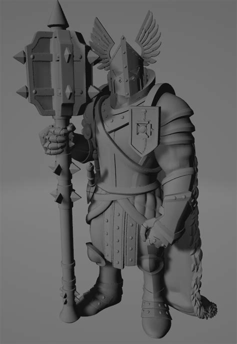 Free Stl File Paladin Knight With Maul ⚔・design To Download And 3d