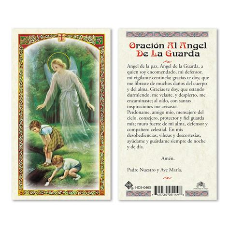 Buy Oracion Angel De La Guarda Laminated Prayer Cards Pack Of In