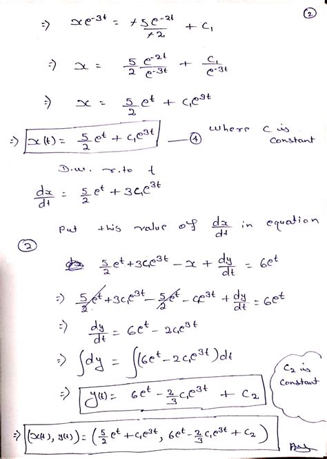 Solved Solve The Given System Of Differential Equations By Systematic