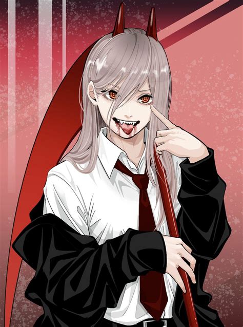 An Anime Character With Long Hair Wearing A White Shirt And Red Tie