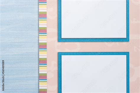 old scrapbook paper with fancy borders and layout designs Stock Photo ...