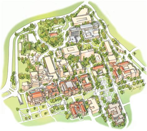 UCLA Arts Campus Map Illustration - Illustrated Maps by Rabinky Art, LLC