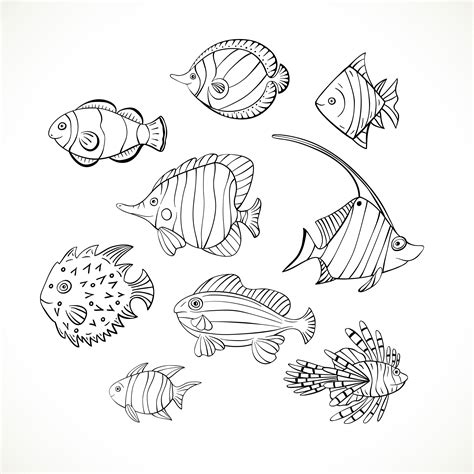 Hand-drawn sea Life Clipart,svg Sea Animals Clipart,png Ocean Life, Doodle Sea Life.marine ...