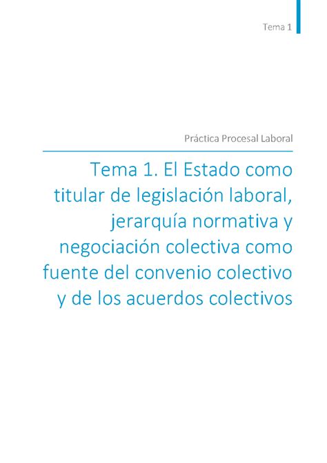 Tema 1 - El Estado como titular de legislación laboral, jerarquía