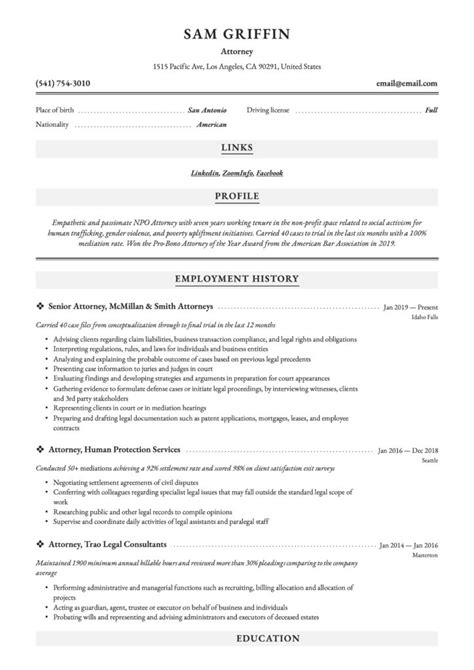 18 Attorney Resume Examples And Guide For 2024