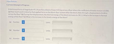 Solved A Horizontal Force Of Magnitude Mathrm