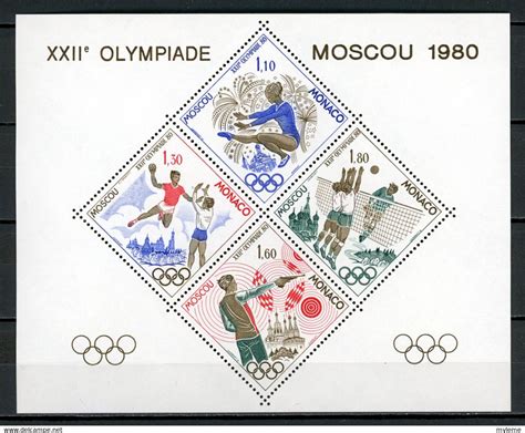 Blocs AN3 34 Monaco bloc spécial N 11 jeux olympiques Moscou 1980