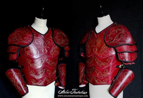 Deep Red Armor By Atelierfantastique On Deviantart Leather Armor