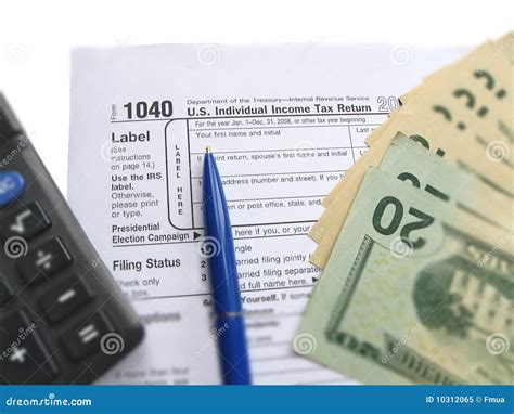 Individual Tax Return Form Calculator Pen Editorial Image