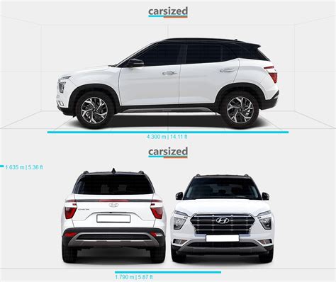 Hyundai Creta 2019-present Dimensions Side View