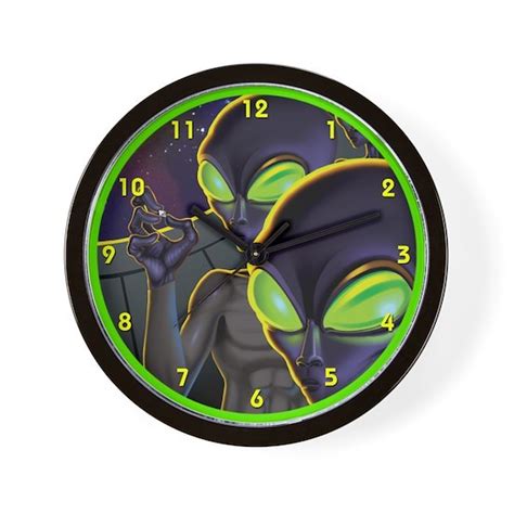 Dark Aliens Wall Clock By Larksdesign Cafepress