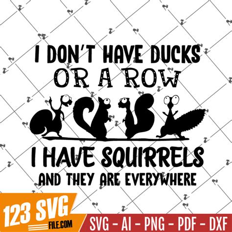 I Don T Have Ducks Or A Row I Have Squirrels Svg Png Digi Inspire