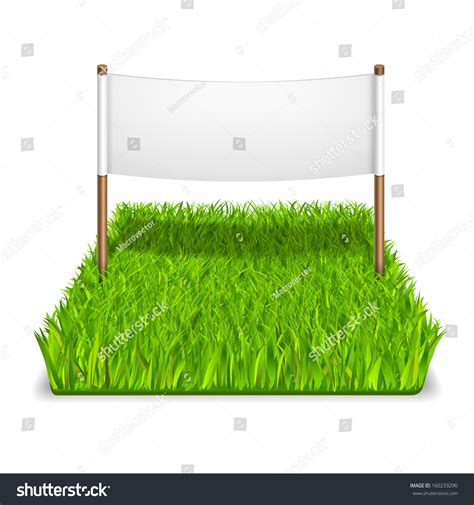 Green Grass Sign Realistic Isolated Vector Stock Vector Royalty Free 160233290