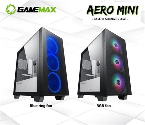 Jual Gamemax Aero Mini Frgb Tempered Glass Gaming Micro Atx Case