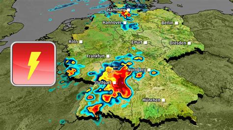 Unwetterfahrplan für Deutschland Bis zu 100 Liter Regen Hagel und