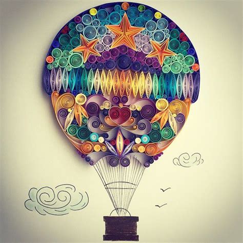 Hot Air Balloon Paper Art Quilled Paper Art Quilling Techniques