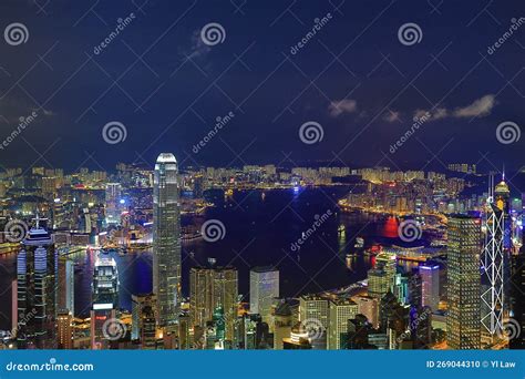 Night View of Hong Kong from the Victoria Peak in Hong Kong. 2 June ...